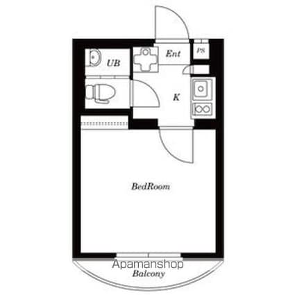 アサカシオン瀬田[1K/17.94m2]の間取図