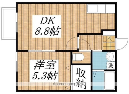 東京都立川市西砂町２丁目[1DK/35.1m2]の間取図