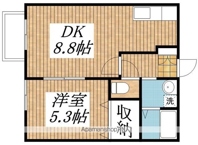 東京都立川市西砂町２丁目[1DK/35.1m2]の間取図