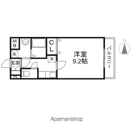 エスポワール・プレース[1K/29.2m2]の間取図