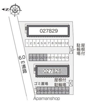 レオパレスサニースクエアーＣ[1K/23.18m2]の配置図