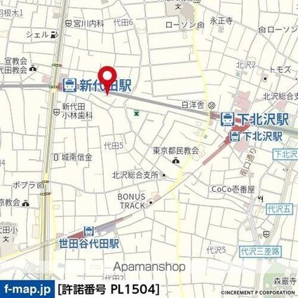 スカイコート下北沢壱番館[1K/25.6m2]の配置図