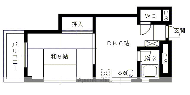 【福岡市東区馬出のマンションの間取り】