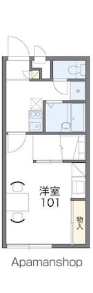 レオパレス追分台Ａ[1K/22.7m2]の間取図