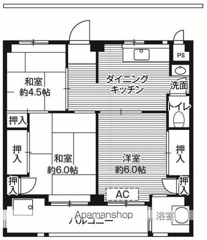 【ビレッジハウス愛生３号棟の間取り】