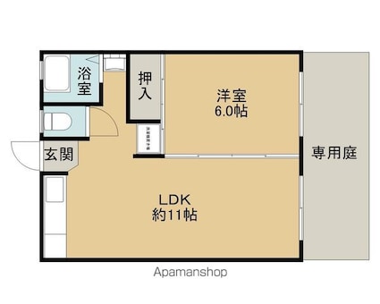 コーポ角[1LDK/40.72m2]の間取図