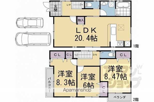 京阪電気鉄道京阪線 淀駅 徒歩13分 2階建 築1年の間取り写真