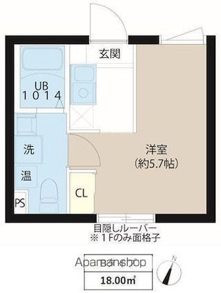 レピュア東十条駅前レジデンス[1R/18m2]の間取図