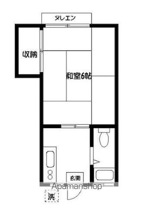 東京都国立市西２丁目[1K/20.21m2]の間取図