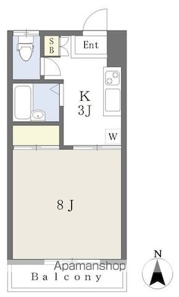烏谷ビル[1K/28.1m2]の間取図
