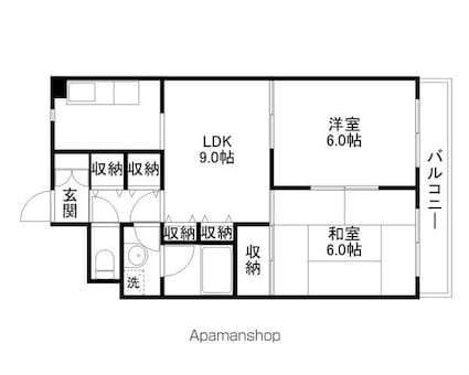 滋賀県大津市野郷原１丁目[2DK/53.07m2]の間取図