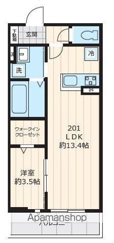 グリシーヌ 201号室 ｜ 福岡県福岡市城南区別府１丁目19-9（賃貸アパート1LDK・2階・41.08㎡） その2