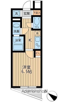 ユニフォート目黒中町[1K/23.4m2]の間取図