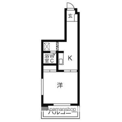 サンダンケ[1R/29.5m2]の間取図