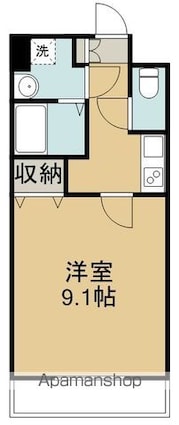 宮城県仙台市若林区連坊小路[1K/27.3m2]の間取図