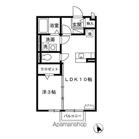 【府中市日新町のアパートの間取り】