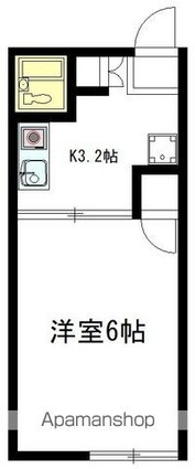 スカイハイツ[1K/20m2]の間取図