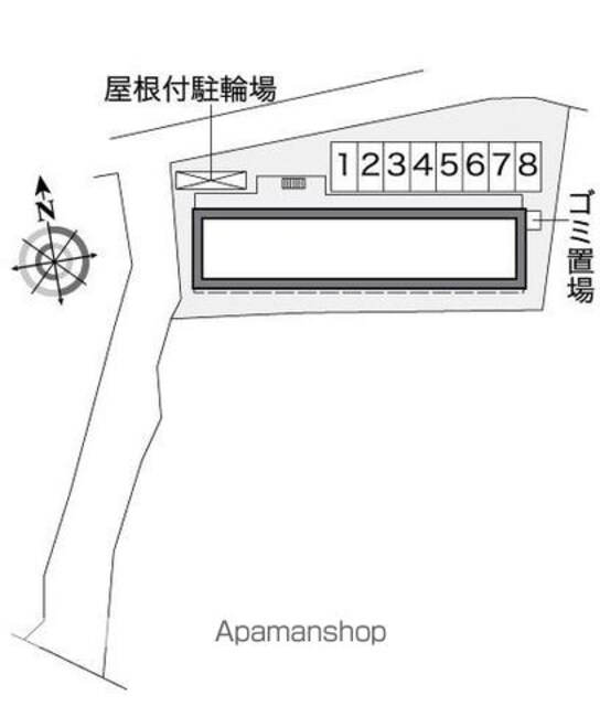 レオパレスＳＵＮＲＩＳＥ　５７[1K/23.18m2]の配置図