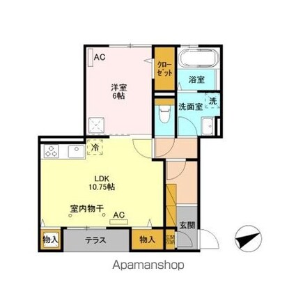 ガーデンコート[1LDK/46.96m2]の間取図