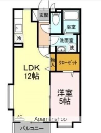 ボヌール[1LDK/41m2]の間取図