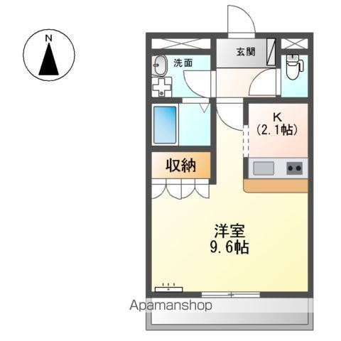 岐阜市六条江東のアパートの間取り