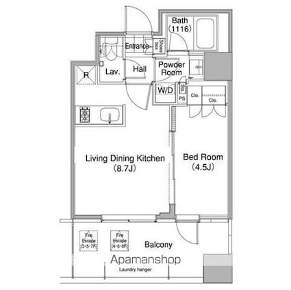 コンフォリア東池袋ＷＥＳＴ[1LDK/31.75m2]の間取図