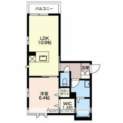 ベル・ネージュＡ[1LDK/45.48m2]の間取図