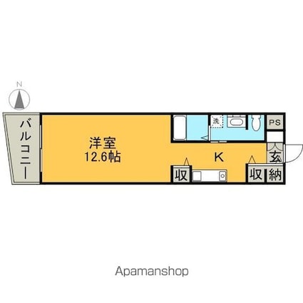 ベルドミール橘[1R/31.61m2]の間取図