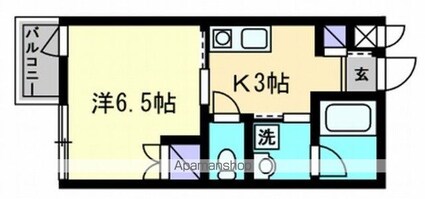 ジャンヌ喜与町[1K/24.49m2]の間取図