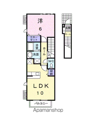 アテスウェイ[1LDK/42.37m2]の間取図