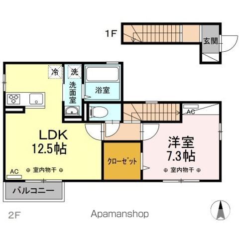 【府中市栄町のアパートの間取り】