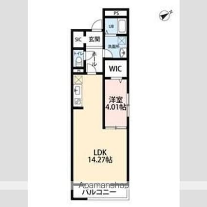リーブルファイン成城学園前[1LDK/49.31m2]の間取図