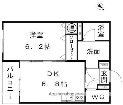 佐久平ヒルズ[1DK/33.84m2]の間取図