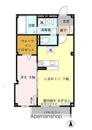 Ｃｈｅｒｒｙ　Ｃｏｕｒｔ[1LDK/43.74m2]の間取図