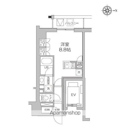 レジディア高円寺[1R/26.67m2]の間取図