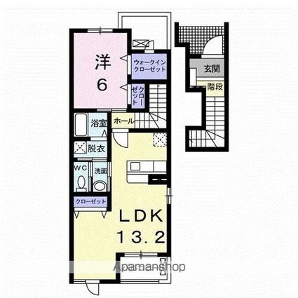 ドエルエバーグリーンＣ[1LDK/51.13m2]の間取図