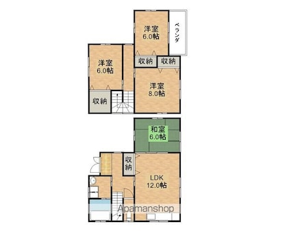 滋賀県長浜市八幡東町[4LDK/94.39m2]の間取図