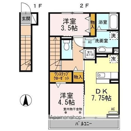 レジデンス月レジデンス星　レジデンス星[2DK/47.4m2]の間取図