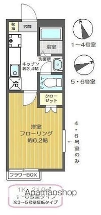 ベストプラン堀切[1K/21m2]の間取図