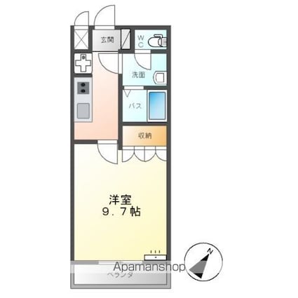 カラード・リーブス[1K/29.75m2]の間取図