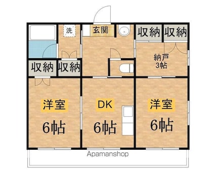 めぞん一刻[2SDK/58.25m2]の間取図