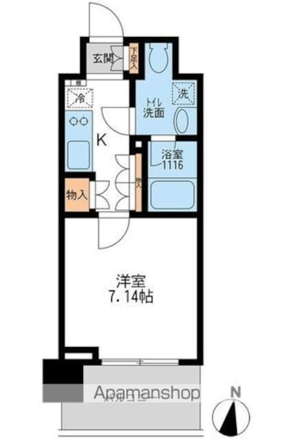 アーデン清澄白河[1K/24.4m2]の間取図