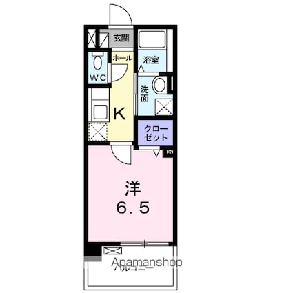 ヴァン　ヴェール[1K/24m2]の間取図