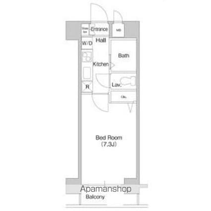 プライムアーバン行徳Ⅰ[1K/22.12m2]の間取図