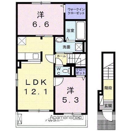 メゾンリヴィエールＥ[2LDK/58.99m2]の間取図