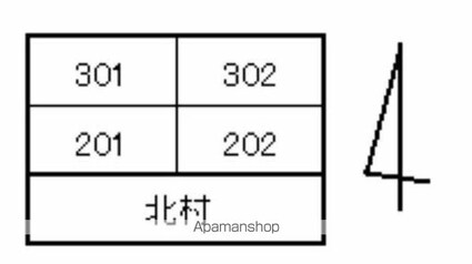 レジデンス北村[1DK/32m2]の配置図