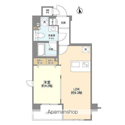 東京都杉並区下高井戸３丁目[1LDK/32.55m2]の間取図