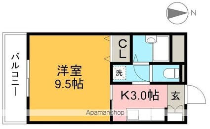 コーポ成岡Ⅱ[1K/29m2]の間取図