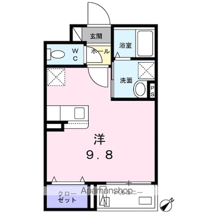 カーサ・デ・コンフォルト[1R/25.32m2]の間取図