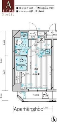 東京都杉並区西荻北３丁目[1K/22.04m2]の間取図